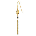 Single 14k Two-tone Bead and Chain Dangle Earring