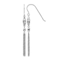 14k White Gold Bead and Chain Dangle Earrings
