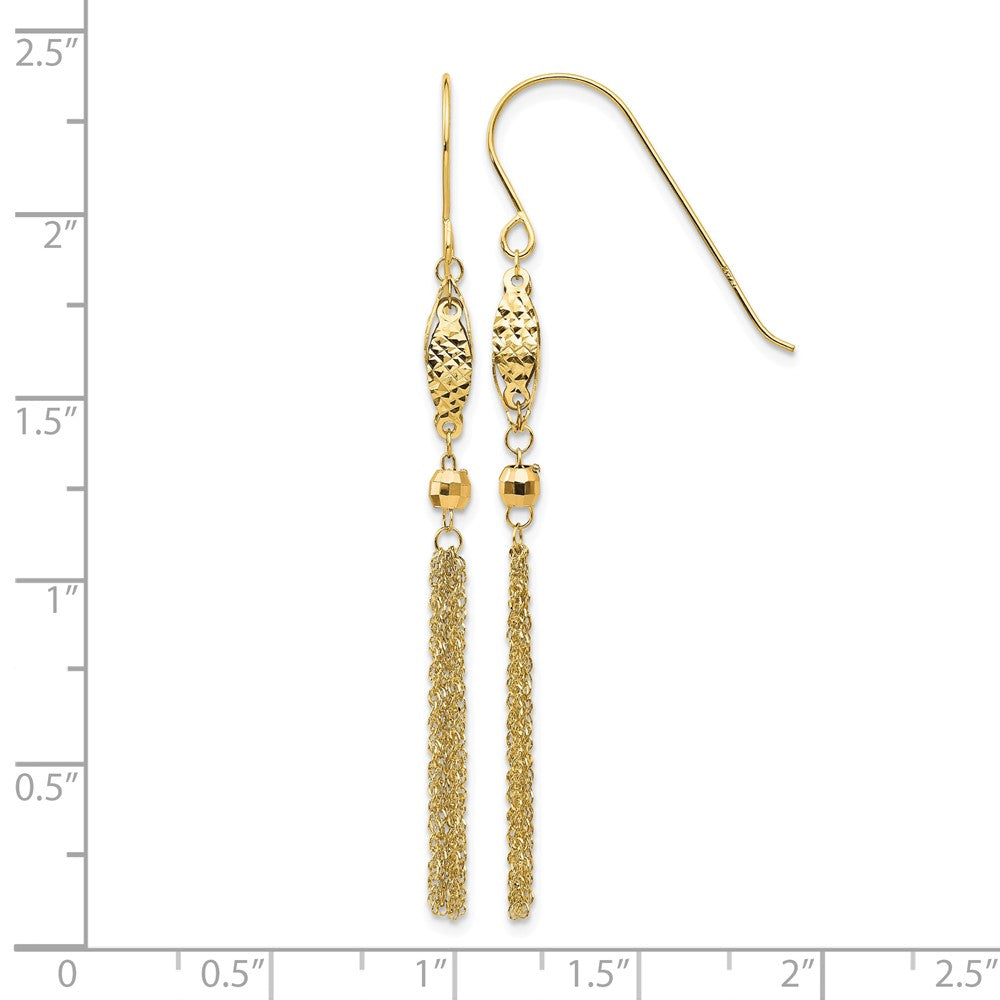 14k Bead and Chain Dangle Earrings