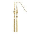 14k Bead and Chain Dangle Earrings