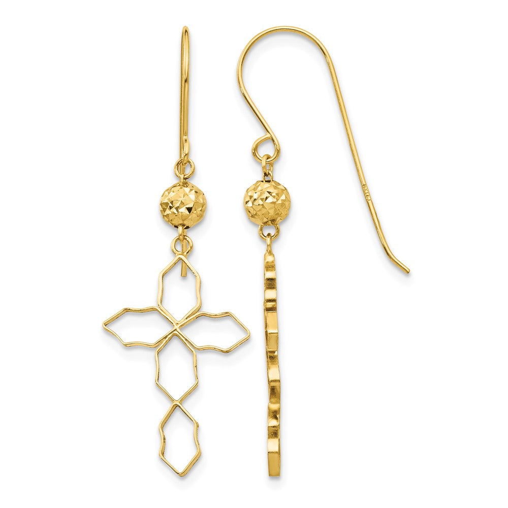 14k Cross Earrings