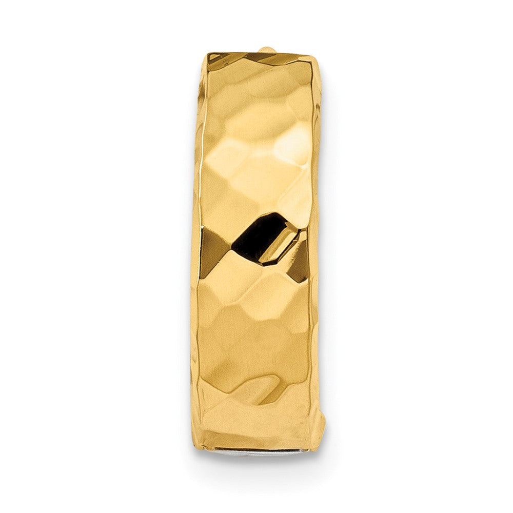 Single 14k Two-tone Textured Hinged Hoop Earring