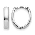 14k White Gold Polished Hinged Hoop Earrings