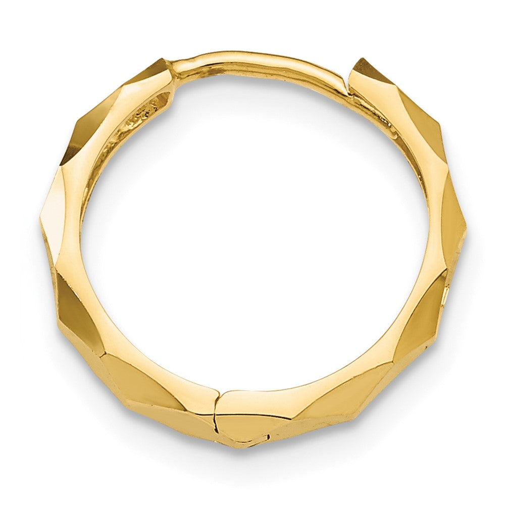Single 14k Diamond-cut Hoop Earring