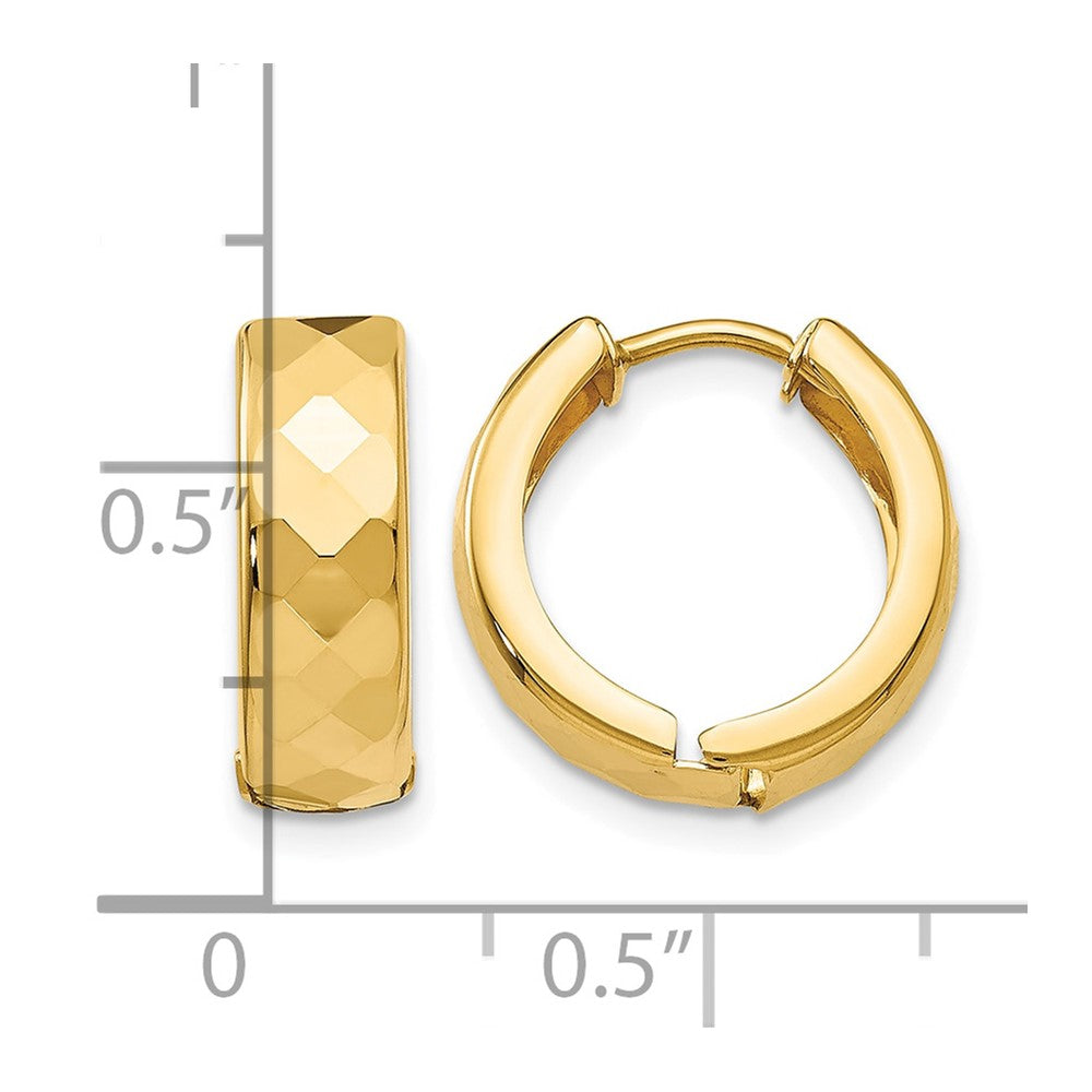 14k Textured Hinged Hoop Earrings