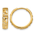 14k Greek Key Hinged Hoop Earrings