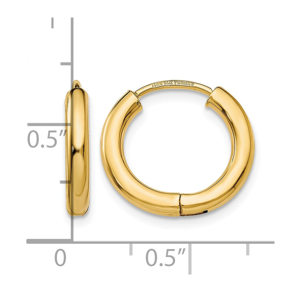 14k Polished Hollow Hoop Earrings