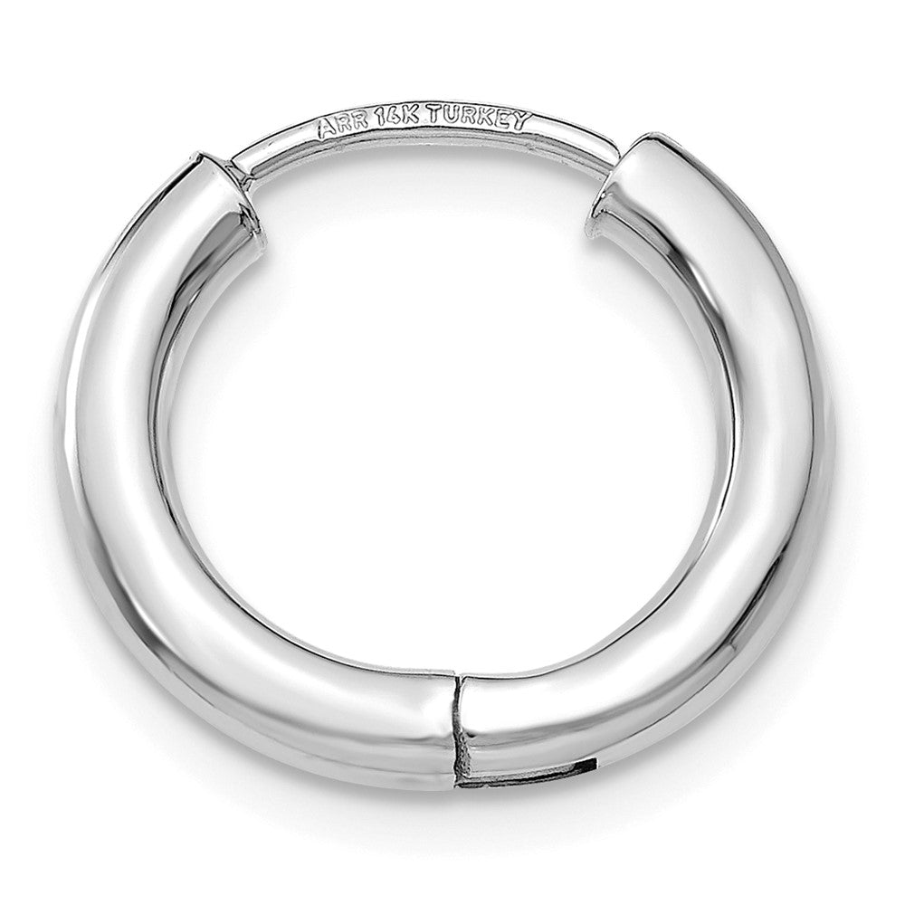 Single 14K White Gold Polished Hollow Hinged Hoop Earring