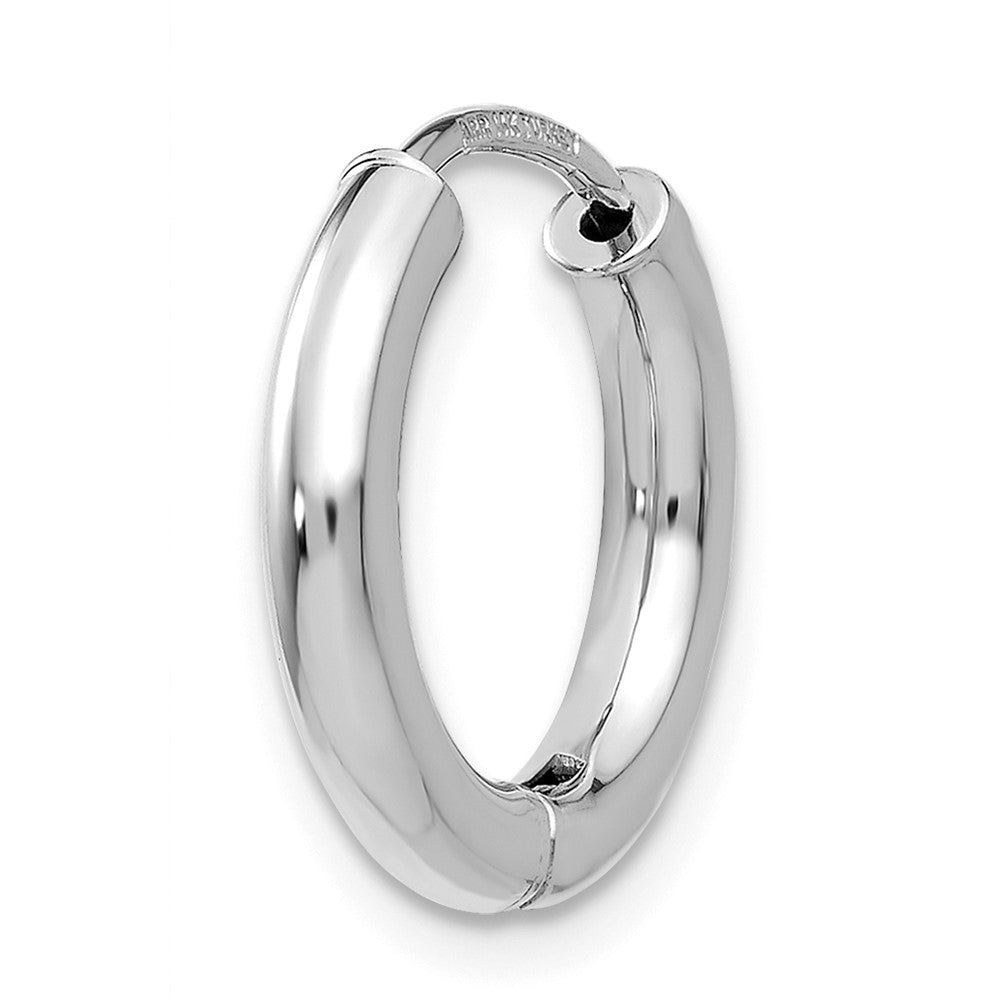Single 14K White Gold Polished Hollow Hinged Hoop Earring