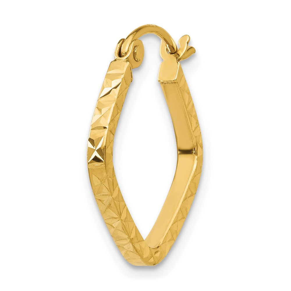Single 14K Diamond Cut Squared Hoop Earring