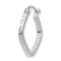 Single 14K White Gold Diamond Cut Squared Hoop Earring