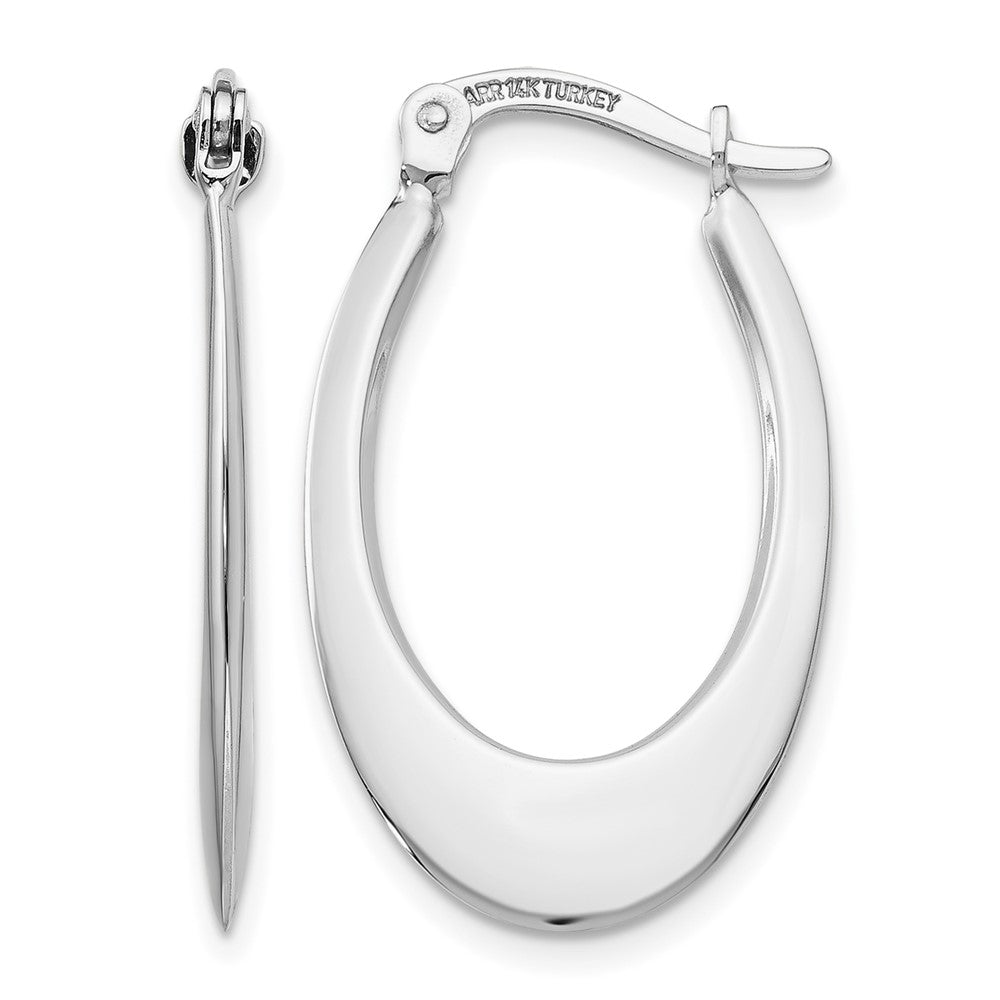 14k White Gold Polished Hoop Earrings
