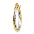 Single 14K Yellow and White Gold Diamond Cut Twisted Hoop Earring