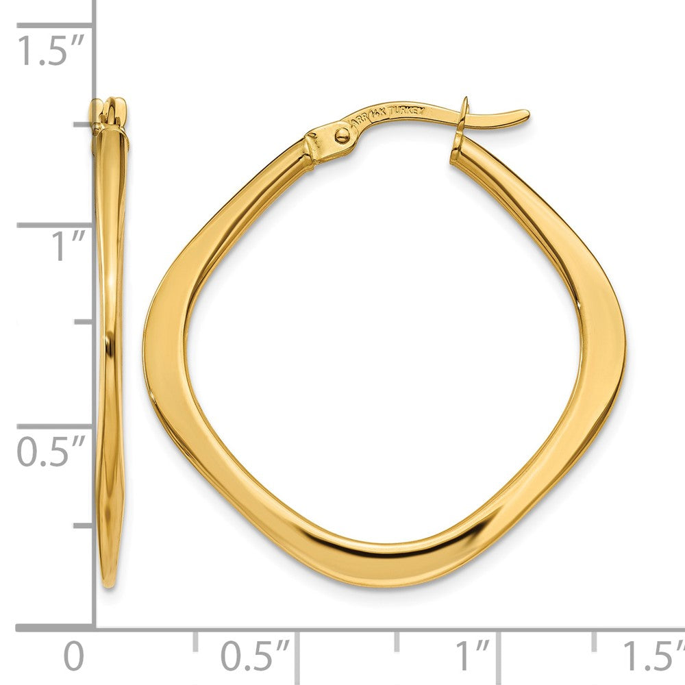 14k Tapered Square Hoop Earrings