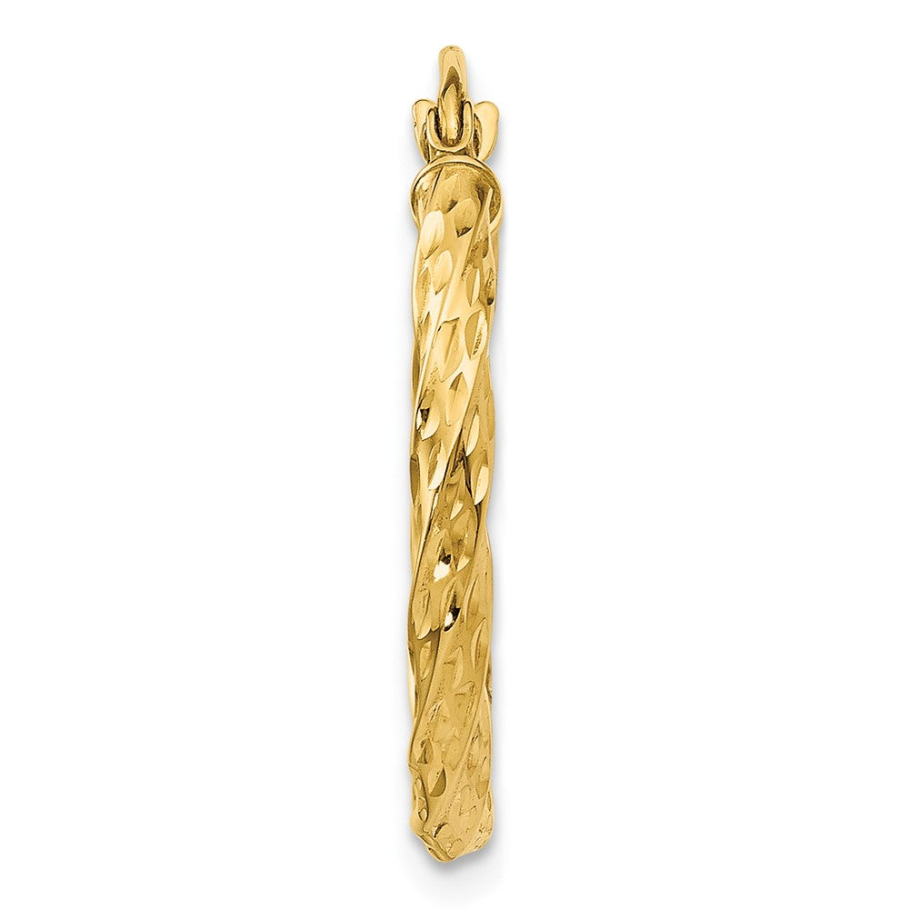 Single 14K Twist Hollow Hoop Earring