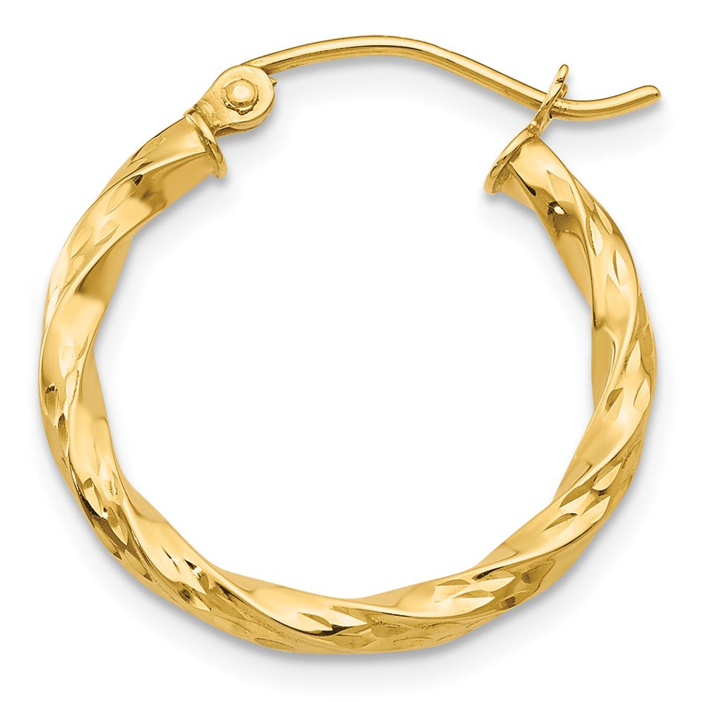 Single 14K Twist Hollow Hoop Earring