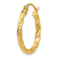 Single 14K Twist Hollow Hoop Earring