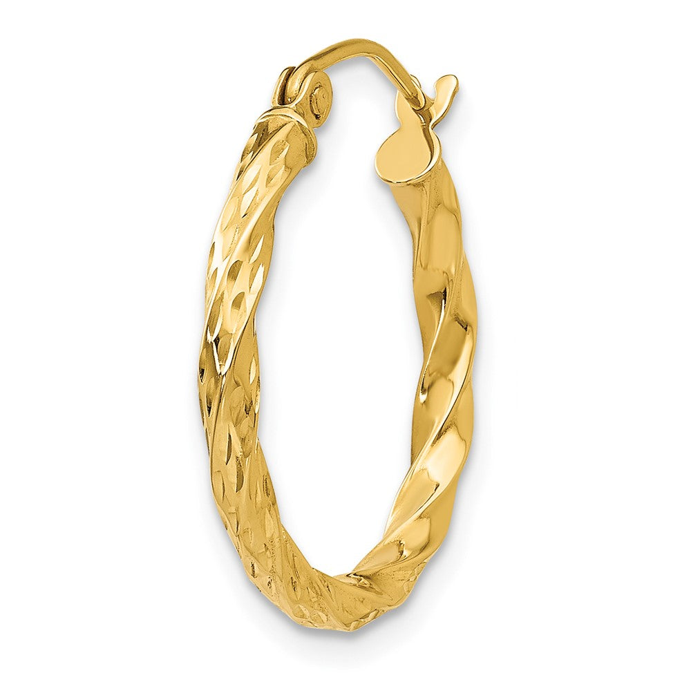 Single 14K Twist Hollow Hoop Earring