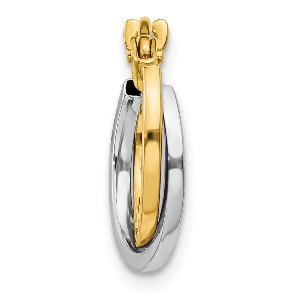 Single 14k Two-tone Polished Hollow Hoop Earring
