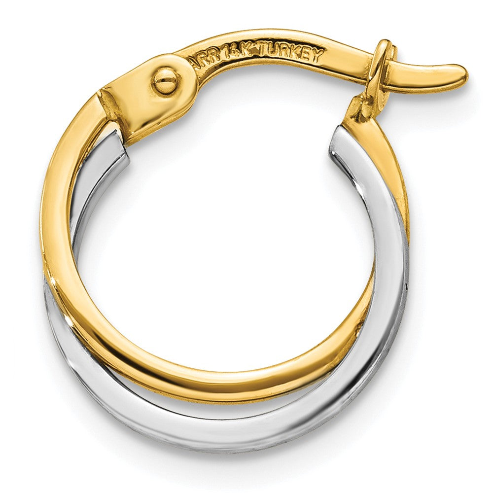 Single 14k Two-tone Polished Hollow Hoop Earring