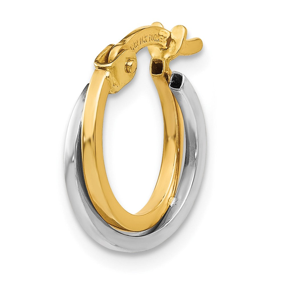 Single 14k Two-tone Polished Hollow Hoop Earring