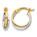 14k Two-tone Polished Hollow Hoop Earrings