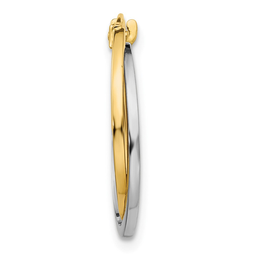 Single 14k Two-tone Polished Hollow Hoop Earring