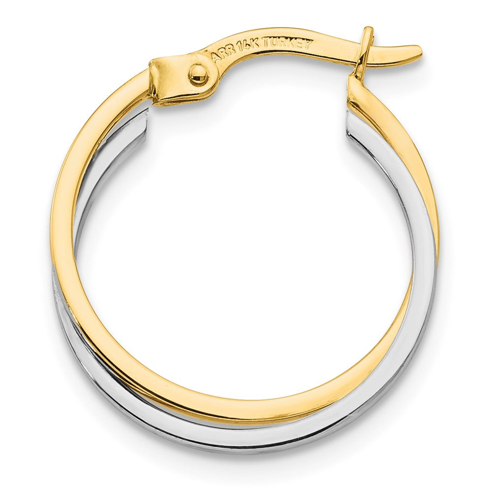 Single 14k Two-tone Polished Hollow Hoop Earring