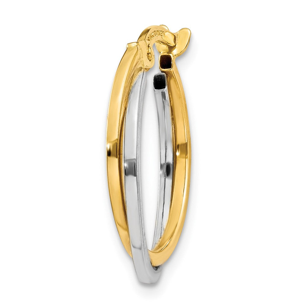 Single 14k Two-tone Polished Hollow Hoop Earring