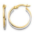 14k Two-tone Polished Hollow Hoop Earrings