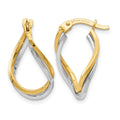 14k Two-tone Twisted Hoop Earrings