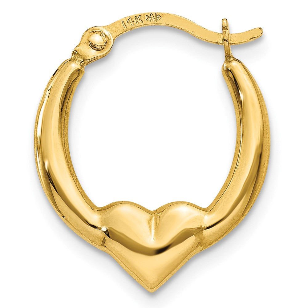 Single 14K Heart Hoop Earring