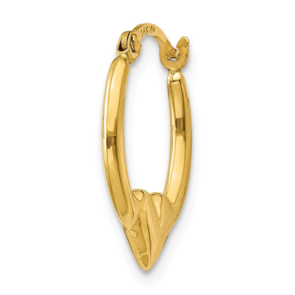 Single 14K Heart Hoop Earring