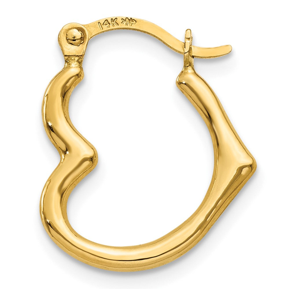 Single 14K Heart Shaped Hollow Hoop Earring