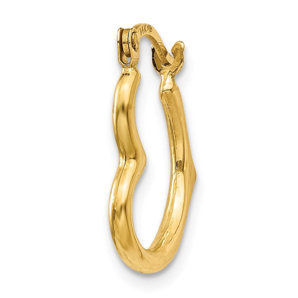 Single 14K Heart Shaped Hollow Hoop Earring