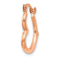 Single 14K Rose Gold Heart Shaped Hollow Hoop Earring