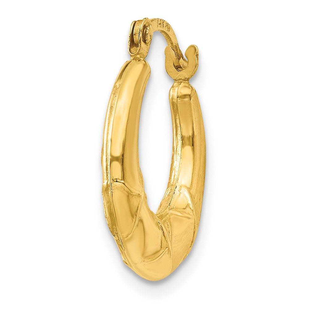 Single 14K Hollow X Hoop Earring