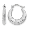 14K White Gold Hollow X Hoop Earrings