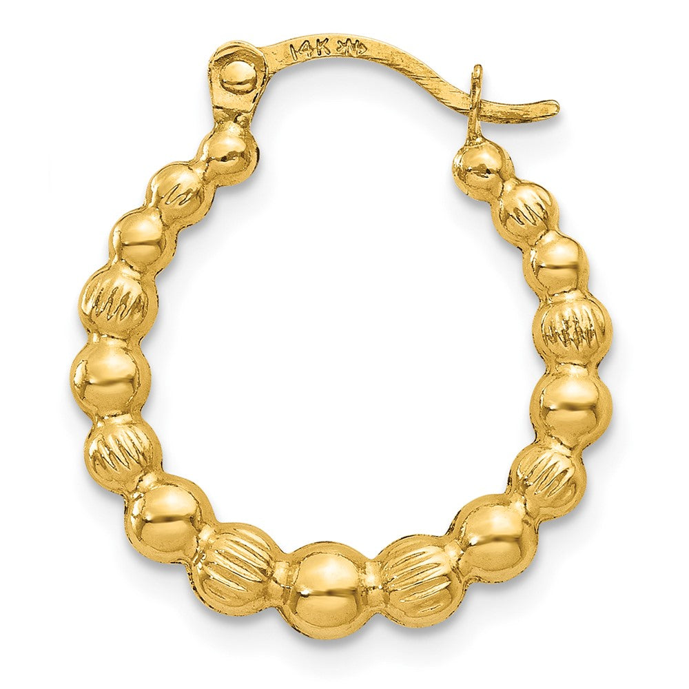 Single 14K Beaded Hoop Earring