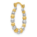 Single 14K & Rhodium Beaded Hoop Earring