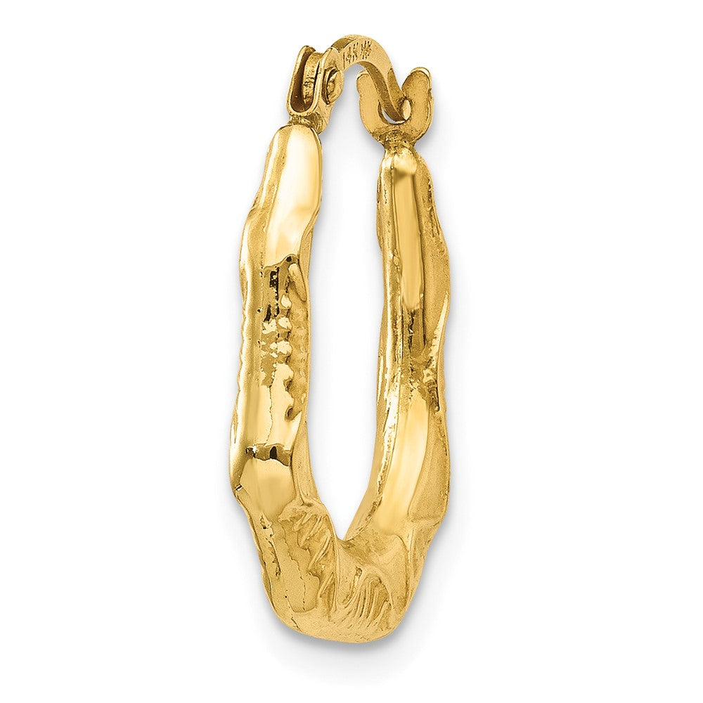 Single 14K Hollow Oval Hoop Earring