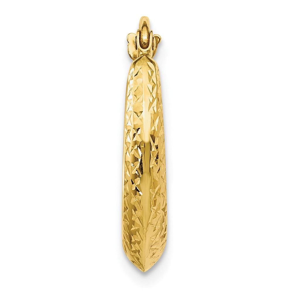 Single 14K Textured Hollow Hoop Earring