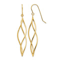 14k Polished Long Twisted Dangle Earrings