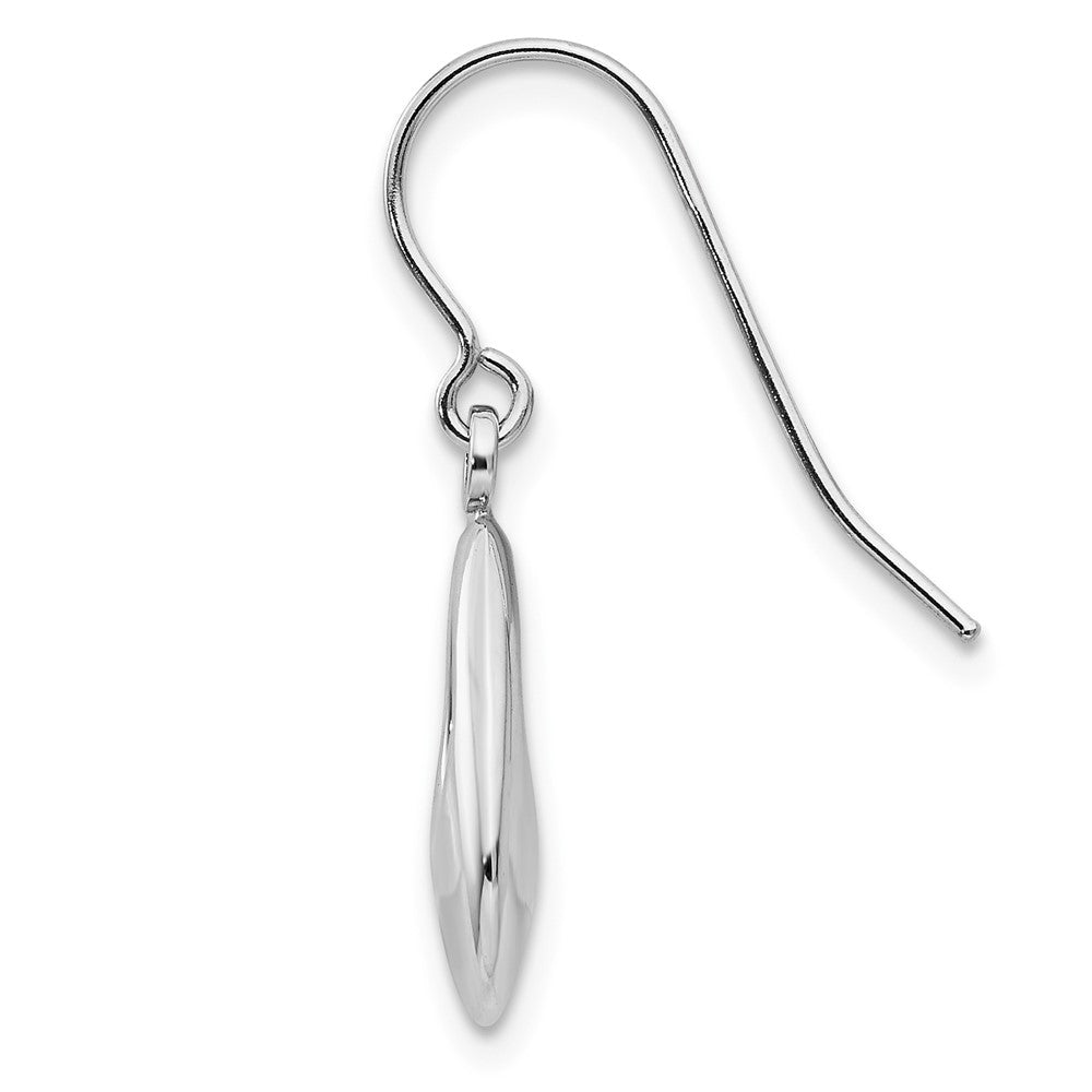 Single 14k White Gold Teardrop Hollow Dangle Earring