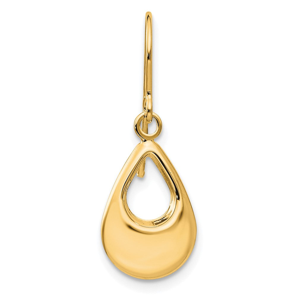 Single 14k Teardrop Hollow Dangle Earring