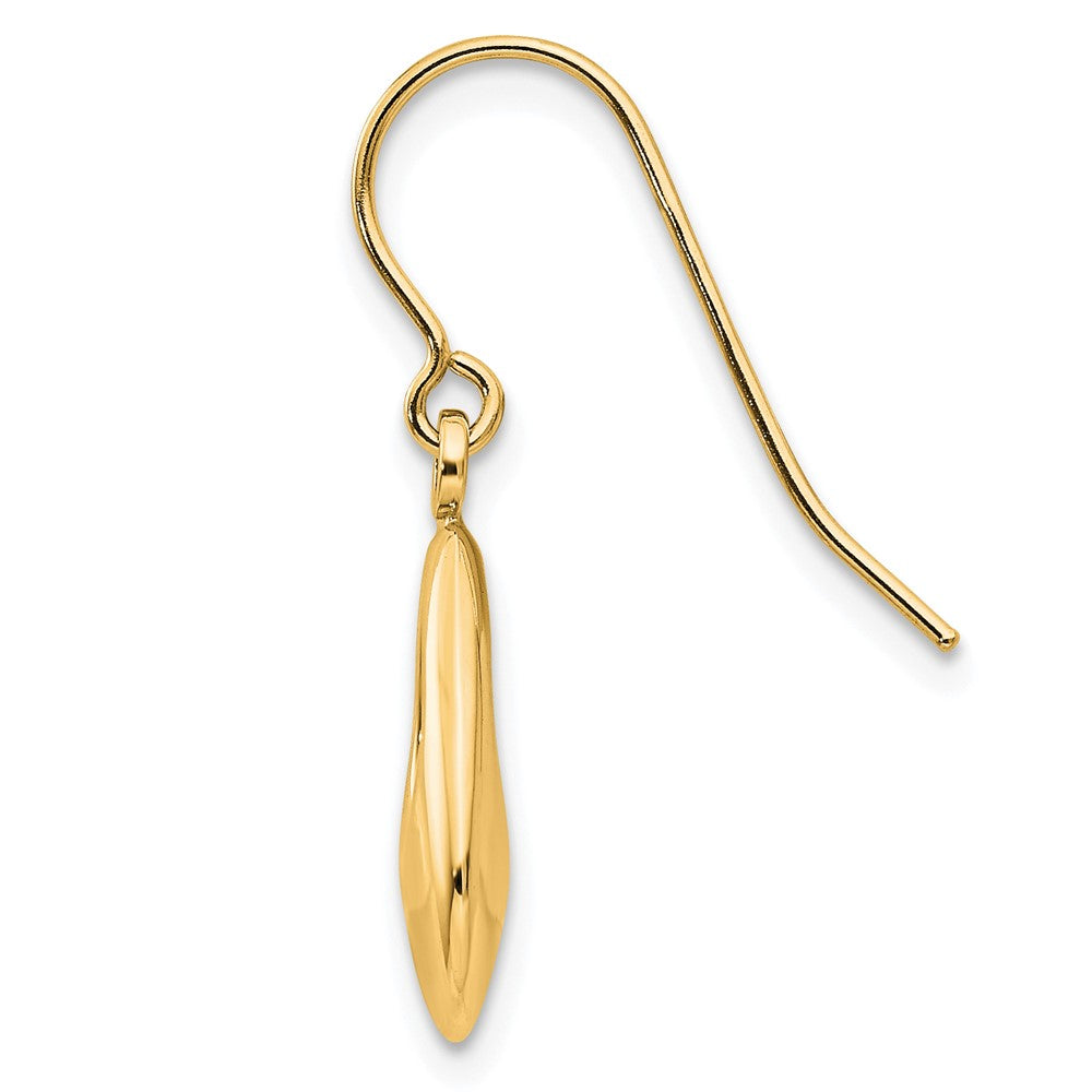 Single 14k Teardrop Hollow Dangle Earring