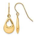 14k Teardrop Hollow Dangle Earrings