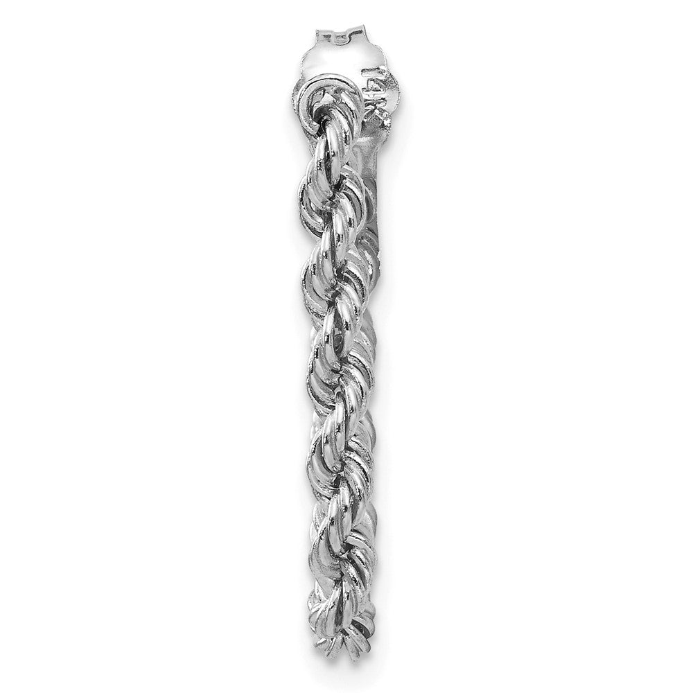 Single 14K White Gold Rope Chain Dangle Post Earring