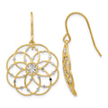 14k & Rhodium Diamond-cut Fancy Shepherd Hook Earrings