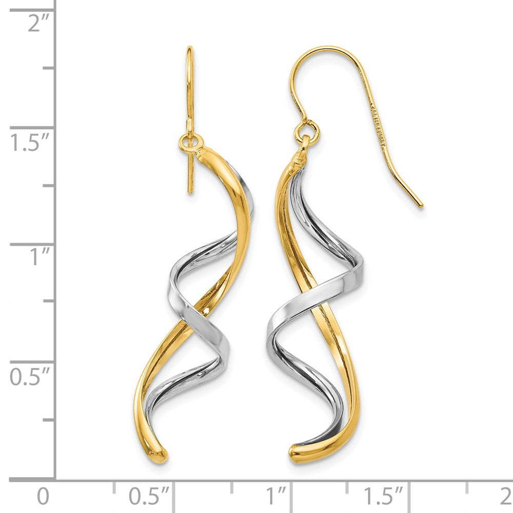 14k Two-tone Polished Fancy Dangle Earrings